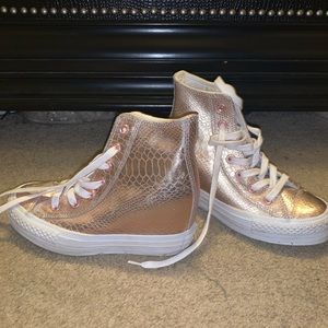Rose Gold Wedge Converse